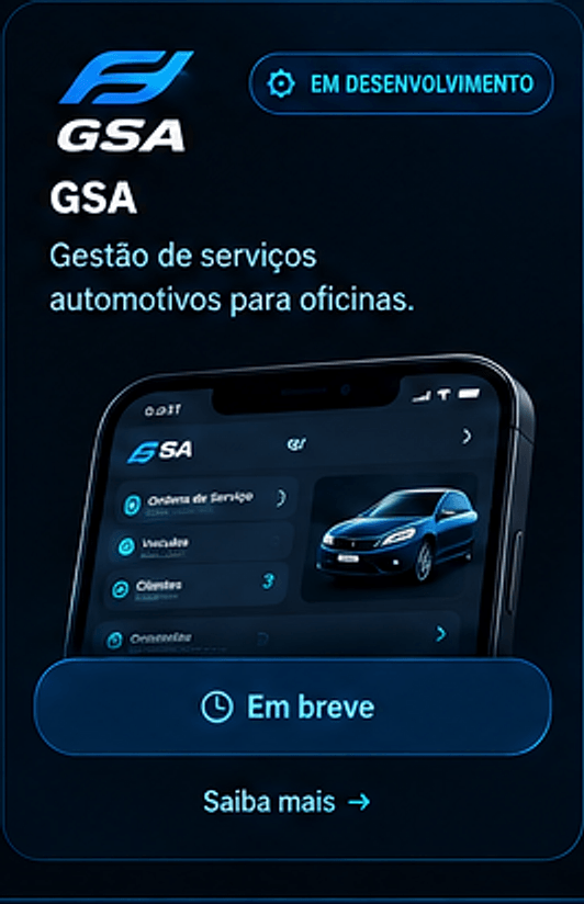 GSA - Gestão de serviços automotivos para oficinas.